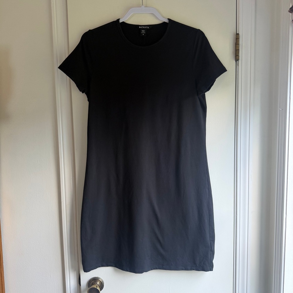 Athleta Black Supima Cotton Short Sleeve T-Shirt Dress Medium M